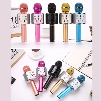 SPECIAL OFFER –  WS-858 Bluetooth Wireless Microphone Microphone Pocket K Song Speaker Loudspeaker Q7 Q9 Microphone  =  £6.88
