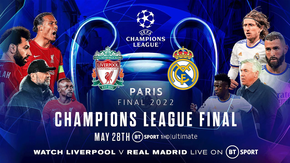 WATCH CHAMPIONS League final 2022 in 4k for FREE - LIVERPOOL v REAL MADRID - Live!!